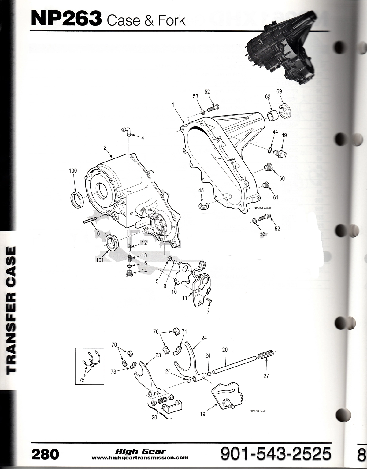 np263hd transfer case parts